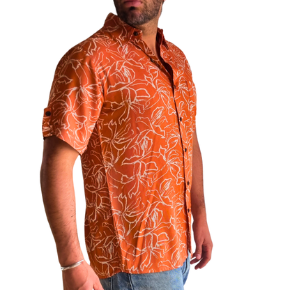 Guayabera Terracotta Flow