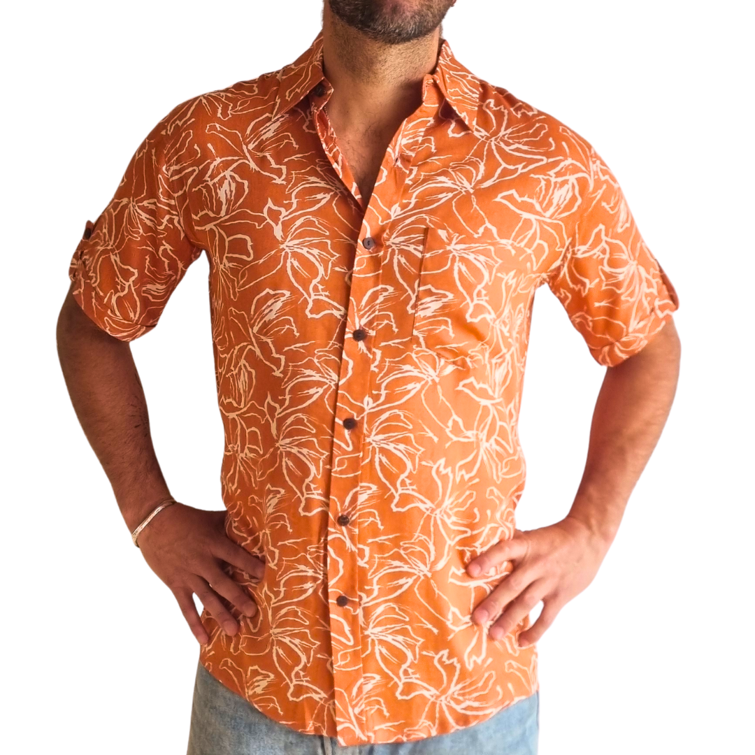 Guayabera Terracotta Flow