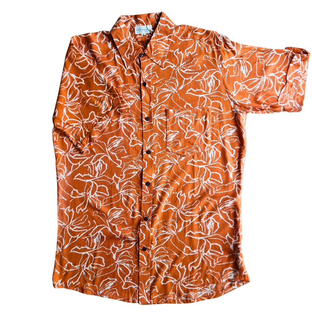 Guayabera Terracotta Flow
