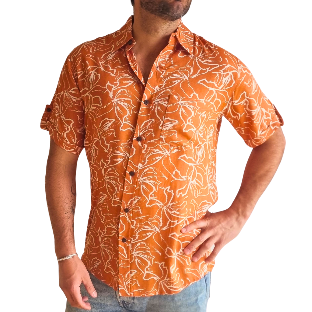 Guayabera Terracotta Flow